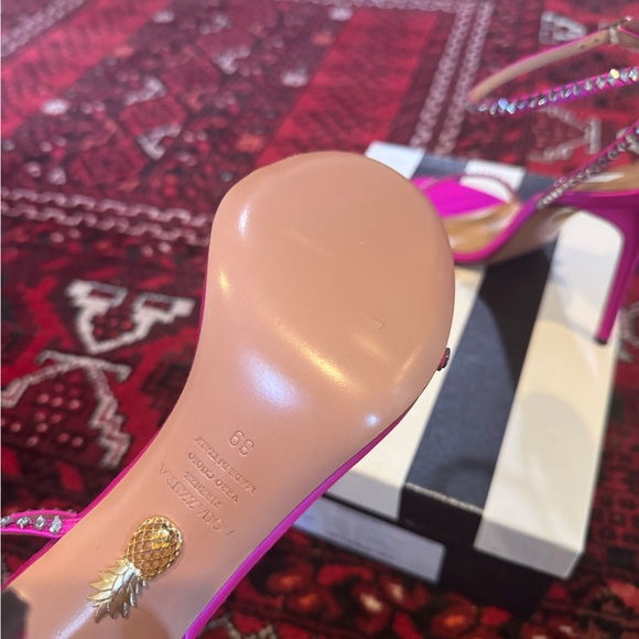 NEW NIB Aquazzura olie crystal sandal extoic orchid Heels - Picture 6 of 7